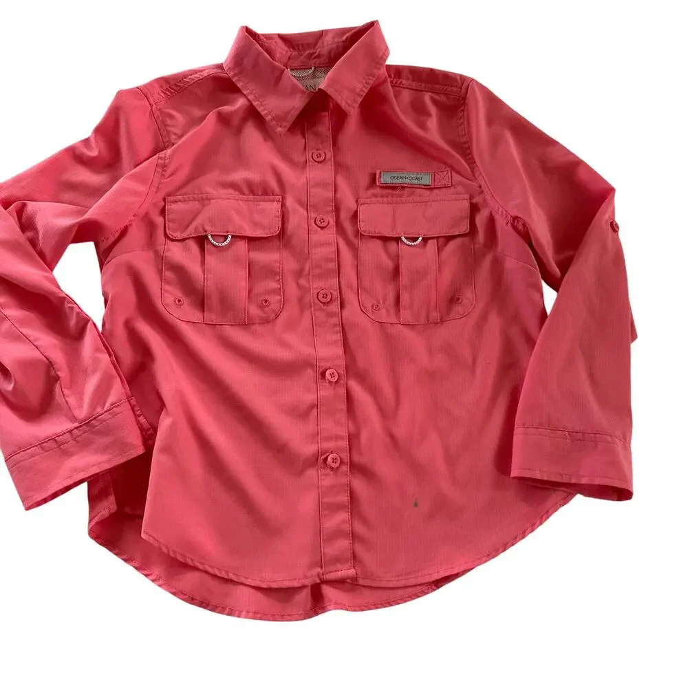 Ocean + Coast Girls Pink Sun Protection Shirt - Size Medium